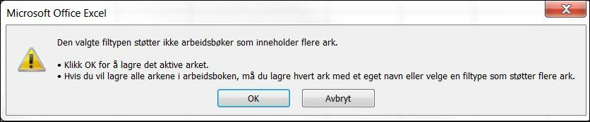 Medarbeider-import advarsel fra excel