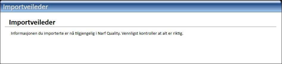 Medarbeider-importveileder fullført