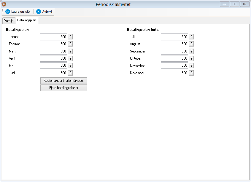 periodisk aktivitet betplan 2