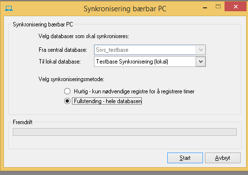 synkronisering bærbarpc