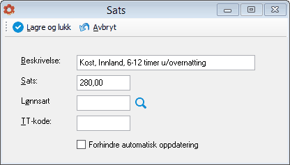 endring av satser