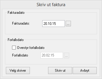 skrivut faktura fastpris