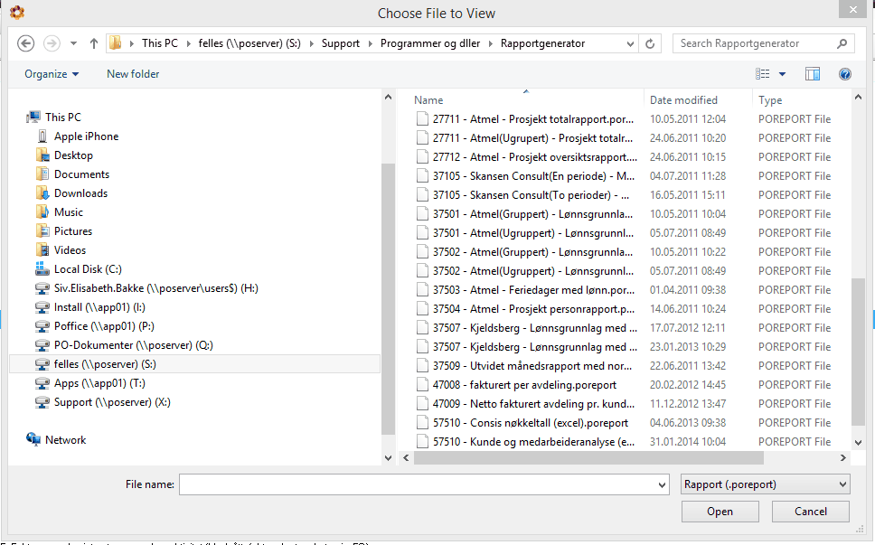 utforsker rapportgenerator