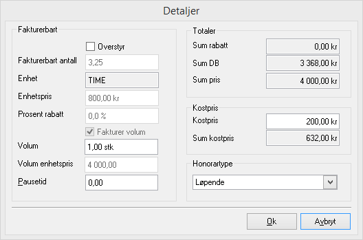 volumaktivitetdetaljer